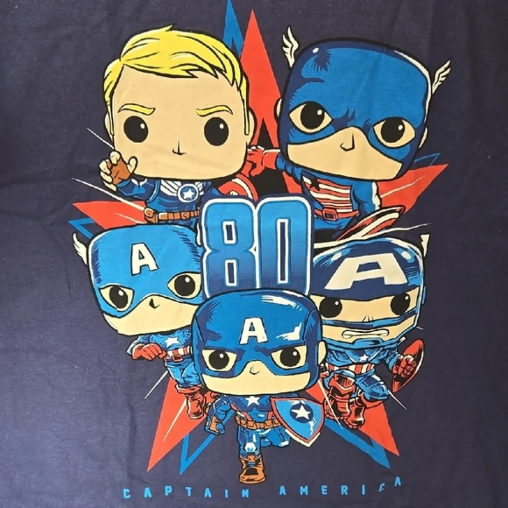 Marvel Navy Blue Captain America Short Sleeve Tee - Picture 3 of 4